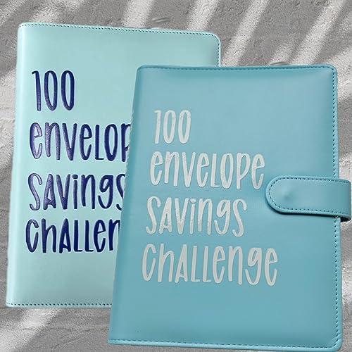 100 Envelopes Money Saving Challenge Binder, Budget Binder Savings Challenges Book with Cash Envelopes, A5 Budget Planner Book to Save $5,050